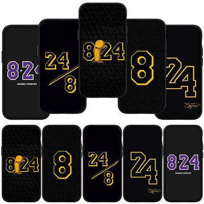 Coque de téléphone pour Samsung Galaxy S23 S24 iPhone 16 15 14 Xiaomi Redmi Note 13 12 11 Plus 9 Pro Max X XR OPPO Huawei Basketball Sports No 24 No24 8 Cover