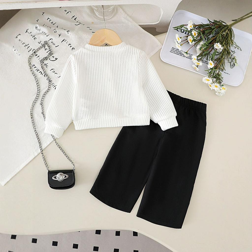 Uformelt langermet sett for barn, komfortable hverdagsantrekk