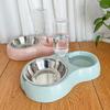 2-in-1 Automatischer Haustier-Wasserspender mit Doppelnapf für Katzen und Hunde