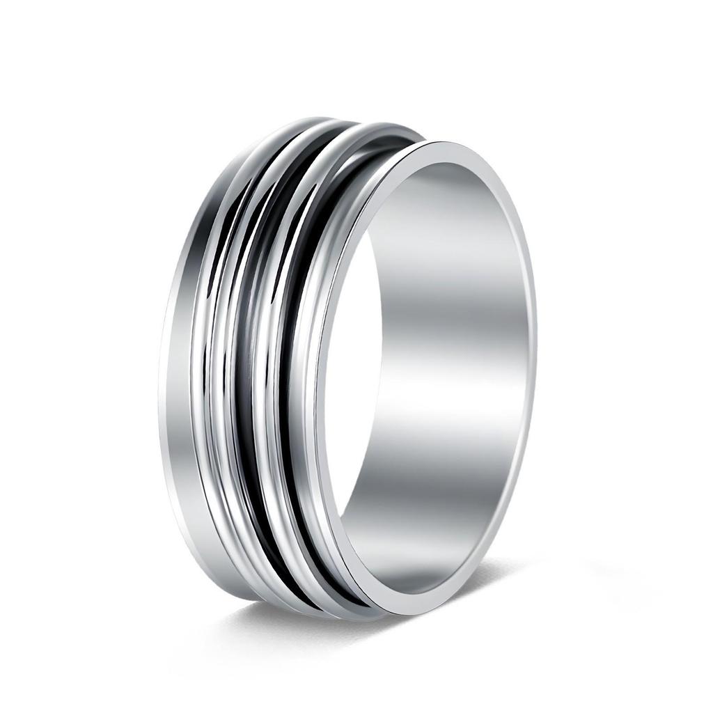 Anel Rotativo Titanium Aço Inoxidável Anti-Stress Feminino Tricolor de Nicho – Joia Que Não Desbota