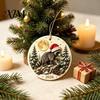 Funny Forest Creature Decoration Christmas Raccoon Acrylic Ornament, Cute Animal Hanging Decor for Tree Healing Style Desk, Festive Holiday