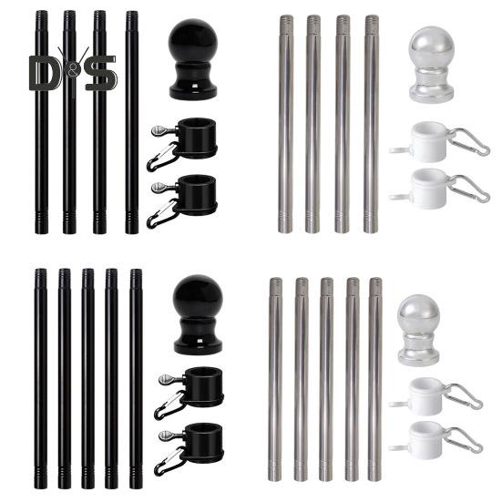 Vlajková tyč Kovová vlajka, která se nezamotá, odolná vůči povětrnostním vlivům Venkovní vlajková tyč Snadná montáž Segmentové vlajkové tyče pro obytné domy s verandou