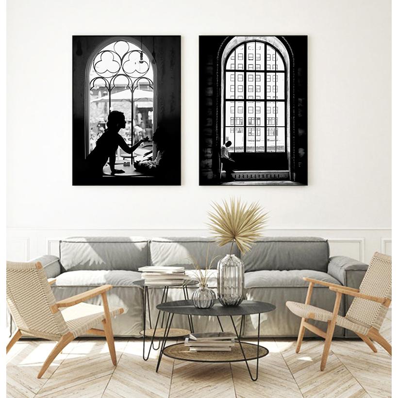 Black White Vintage Poster Abstract Line Nordic Posters And Prints Wall Art Canvas Painting Wall Pictures For Living Room Decor