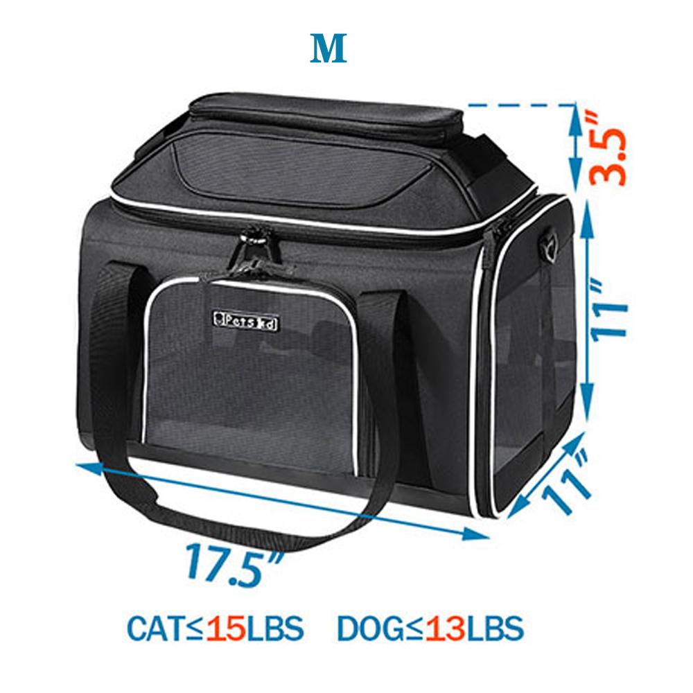 Petskd Pet Carry Bags Top Extension Soft-sided Portable Dog Carrier Bag Foldable Breathable Travel Airline Approved Cat Bag