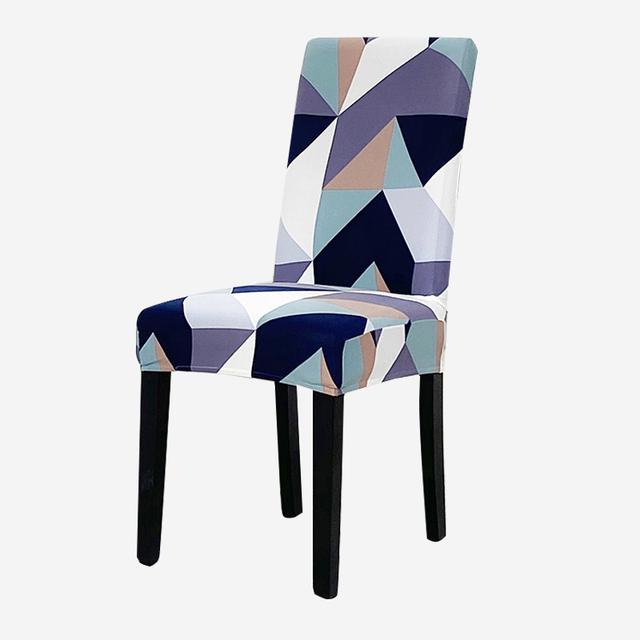 Geometry Chair Furniture Cover Dining Elastic Chair Covers Spandex Fabric Elasticized Elastic Office Chair Case Anti -Dirty Removable 1pc