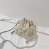 Woven Lace Drawstring Bucket Bag - Trendy Straw Shoulder & Crossbody for Women, 2022