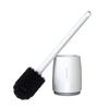 Plastic Toilet Brush with Base Set, Household Toilet Brush Without Blind Spots, Nylon Bristle Bathroom Cleaning Brush