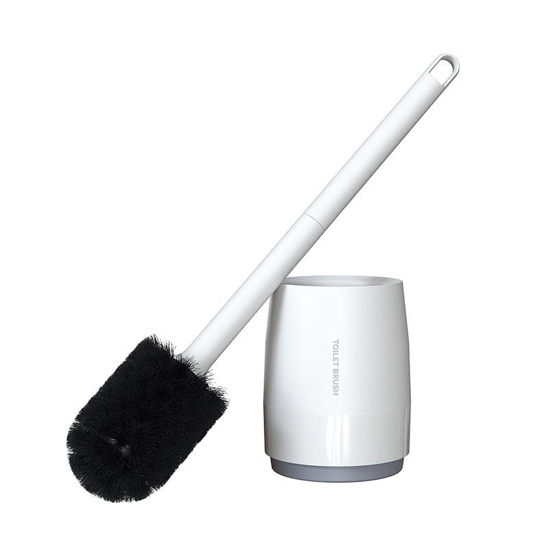 Plastic Toilet Brush with Base Set, Household Toilet Brush Without Blind Spots, Nylon Bristle Bathroom Cleaning Brush