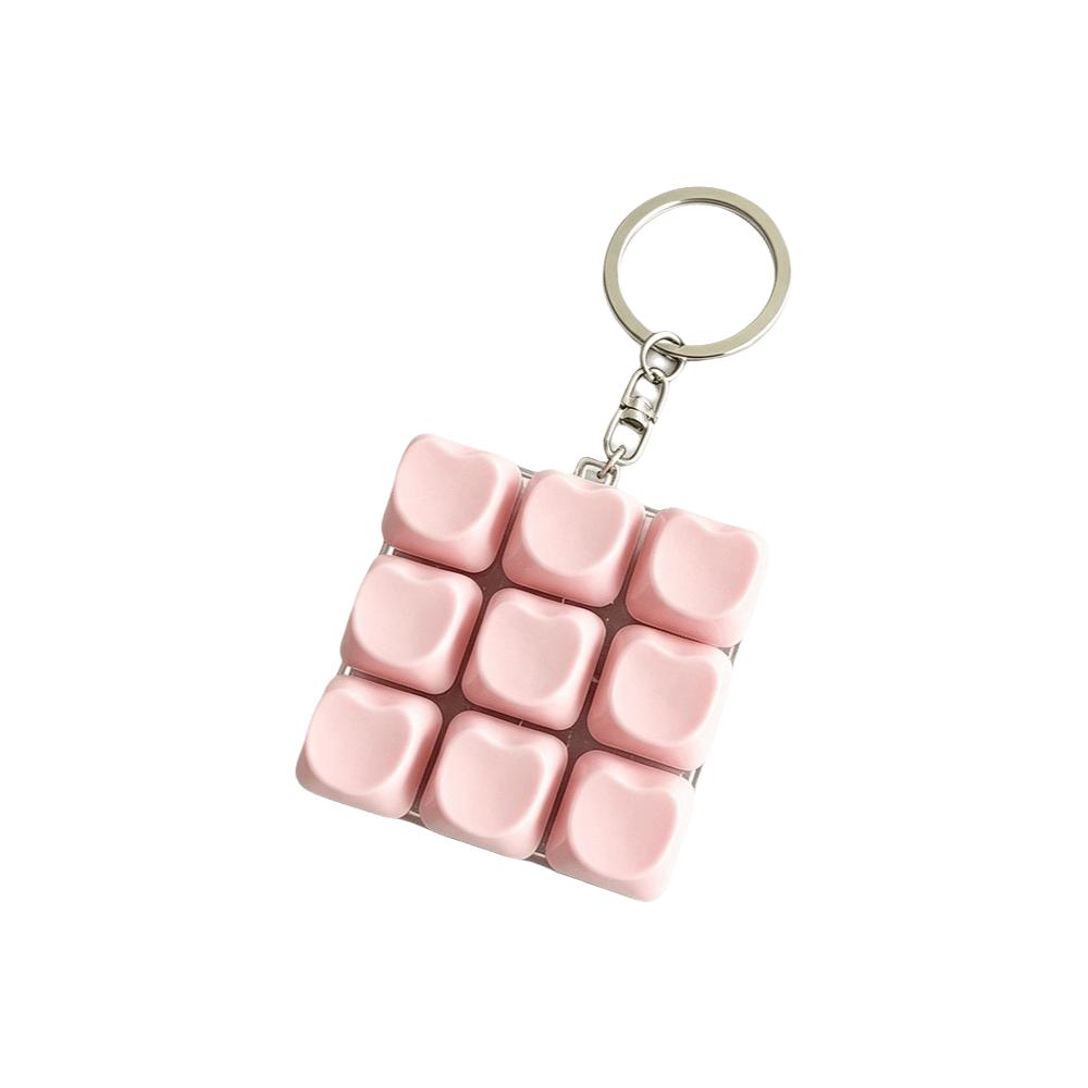 Stress Relief Fidget Button Keychain Pendant Bag Key Decor Unique Fidget Clicker Toy Sensory Play