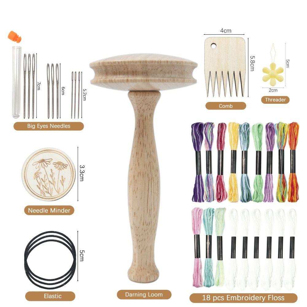 Darning Supplies Kit Patchwork Tools Sewing Accesaries Mushroom Wooden Darning Tool Patching Tool
