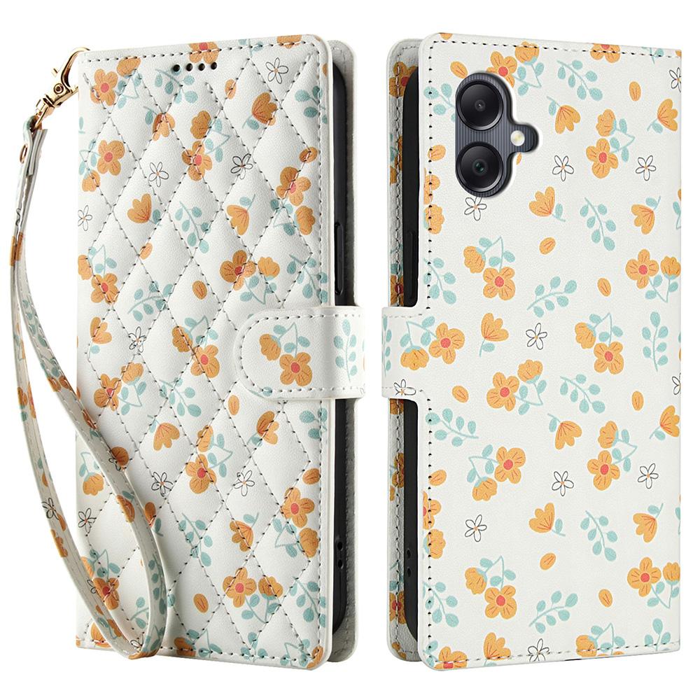 Für Samsung Galaxy A07 4G/A06 5G/4G Brieftaschenhülle Rautenmuster Leder Klapphülle mit Trageband