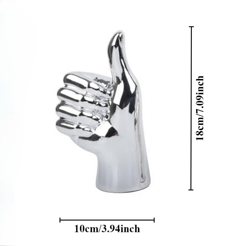 Nordic Creative Gold Silver Color Plating Finger Art Sculpture Abstract Gesture Statue Living Room Office Study Decorations