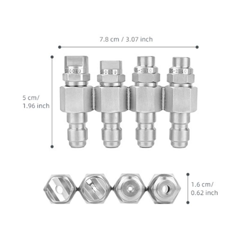 Edelstahl Hochdruckreiniger Düse Verstellbarer Sprüher Gewinkelt für Auto Haus Außenreinigung Zubehör