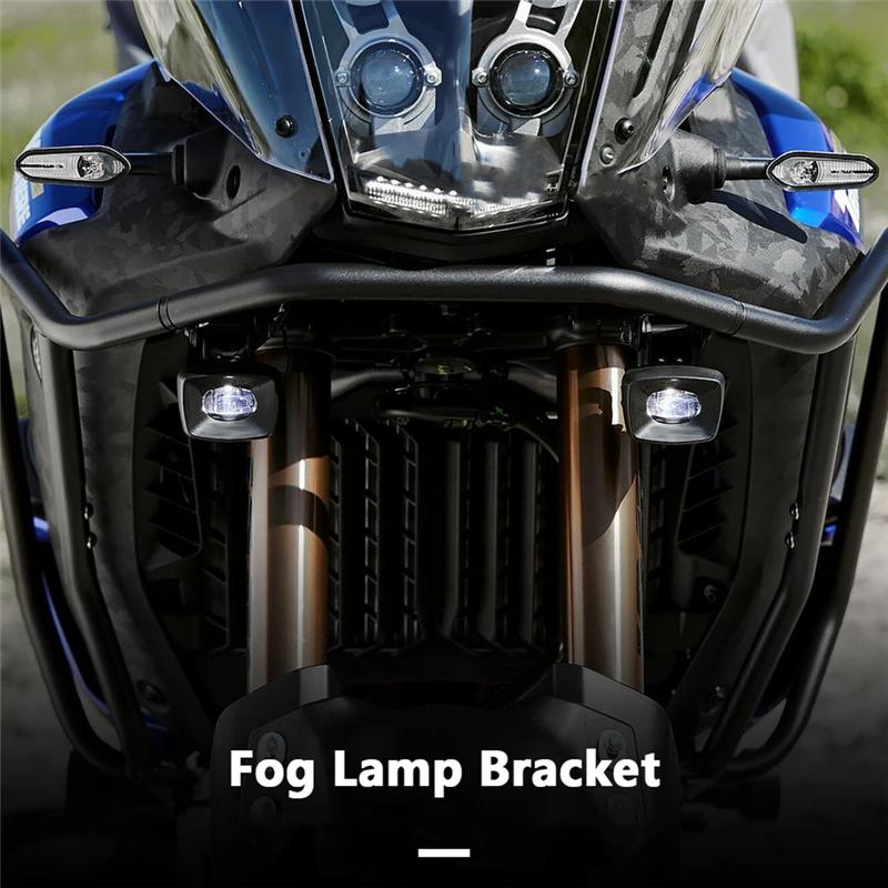 A16P-For TENERE Tenere 700 World Raid - Front Crash Guard Fog Light Bracket Auxiliary Bar Black Motorcycle Parts