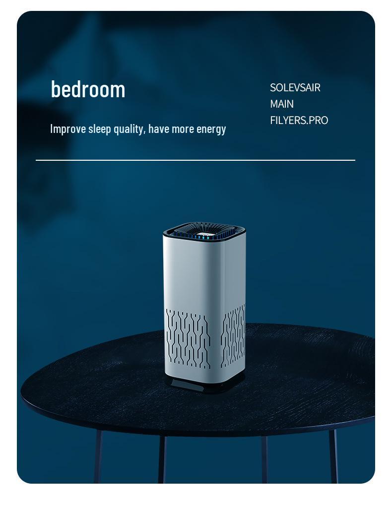 Compact Car Ion Air Purifier: Odor & Smoke Eliminator for Office or Desktop