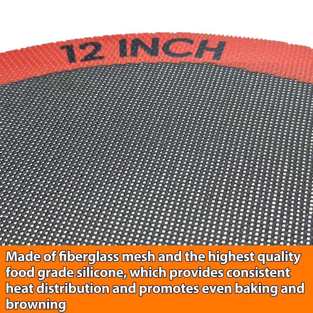 1 / 3PCS Round Silicone Perforated Baking Mat, Non-Stick Reusable Baking Sheets, for Pizza, Bread, Cake Pan, Air Fryer, Oven