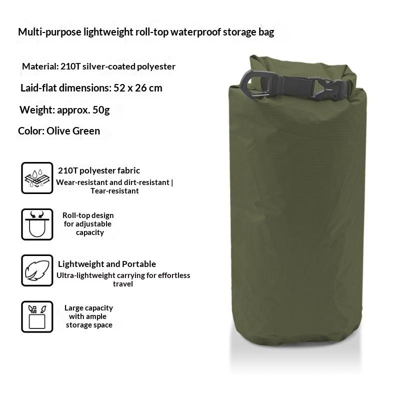 Lightweight Waterproof Dry Bag Large Capacity Roll-Top Foldable Storage Pouch for Rafting Hiking Camping Outdoor Adventures