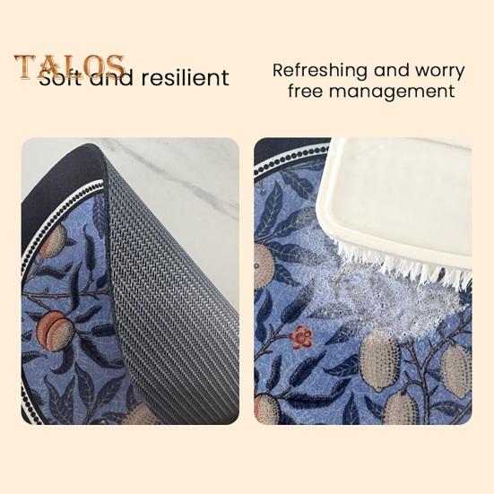 Vintage Absorbent Coaster Ethnic Floral Fabric Teacup Mat Quick-Dry Diatomite Drinks Coasters for Hot Cold Drinks