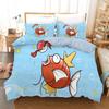 Anime Pokemons Bedding Set Cartoon Children Bedroom Quilt Cover Boy Girl Bedclothes Single Double King Pikachu Duvet Cover Gift