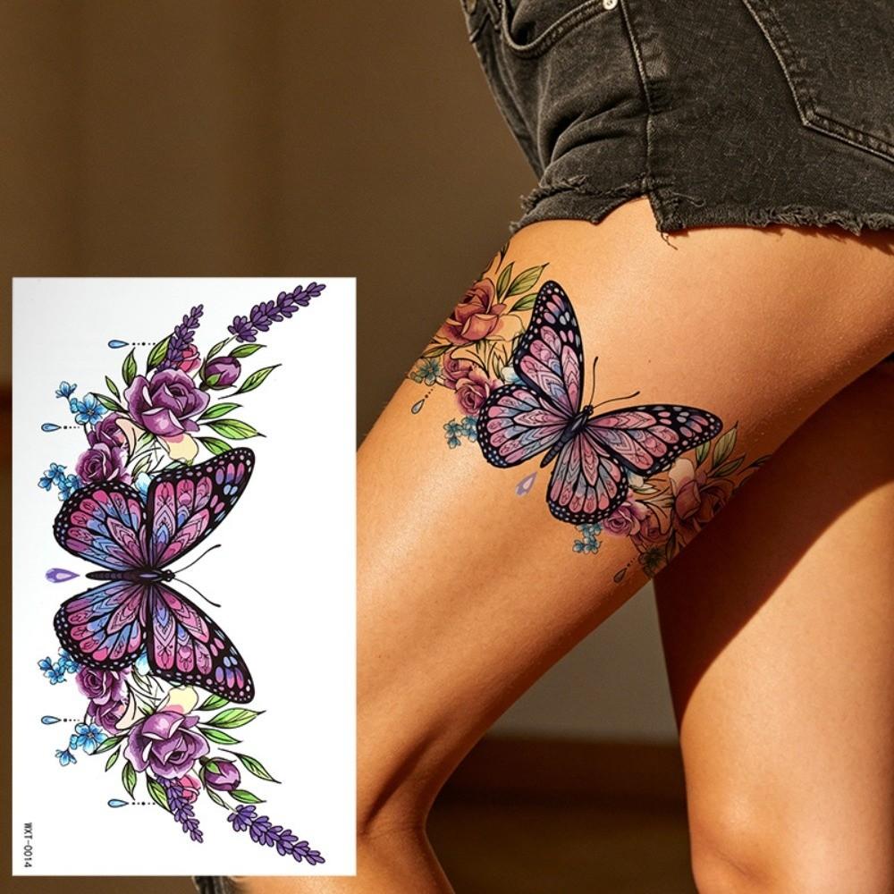 3D Texture Floral Body Art Sticker Crown Cross Wing Temporary Tattoo Instant Decals Music Festival
