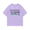 Morsomt Kjøp en unisex Spis fisk Han Dag Lær fisk Unisex til en levetid T-skjorte med memetrykk Unisex motet-skjorter Unisex T-skjorte i overdimensjonert bomull