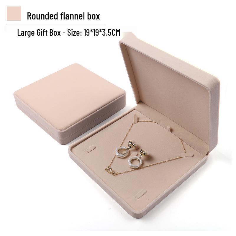 Pink Velvet Jewelry Box with Rounded Corners for Earrings, Bracelets, Rings, and Gifts