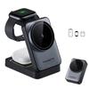 Fast Wireless Charger Travel Foldable MagSafe Charger Stand for iPhone 16 15 Apple Watch and Airpods Pro 3 in 1 Charging Station
