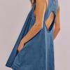 Backless Dress 2025 Denim Dress Women's Summer New Casual Sleeveless Halter Short Skirt A-line Skirt
