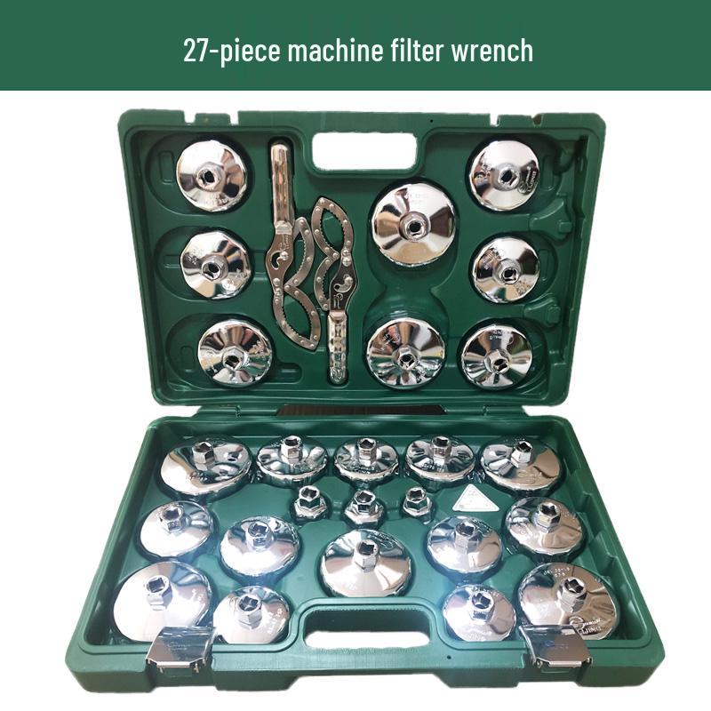 Steel Engine Oil Filter Wrench Set - Cap Style Auto Maintenance Tool