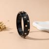 Punk Style Resin Bangle Vintage Chunky Bracelet Metal Point Wide Bangle  Women Accessories