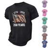 Men Crew Neck Short Sleeve T Shirt 250 Years 1776 2026 Flag Print Soft Lightweight Comfortable Fit Top
