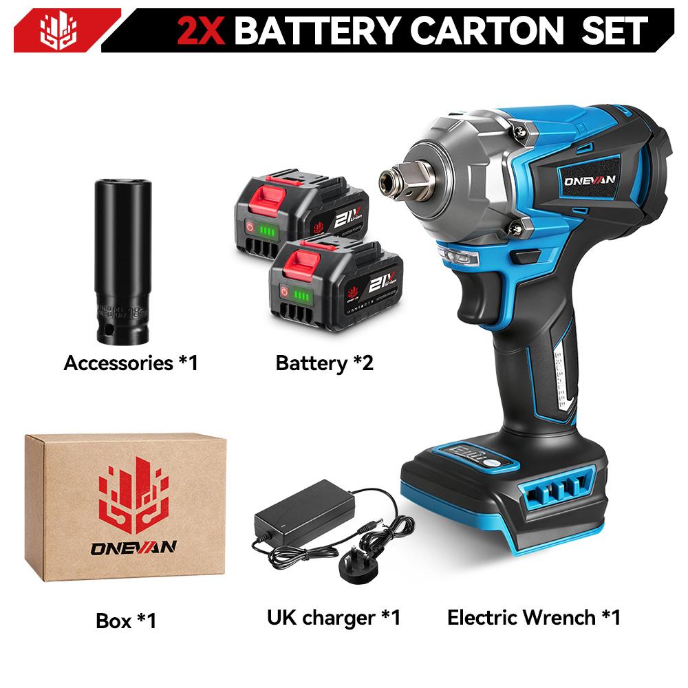 ONEVAN Brushless Electric Impact Wrench 1/2 Inch Cordless Hexs Socket Kit 3 In 1 Screwdriver Tool For Makita 18V Battery