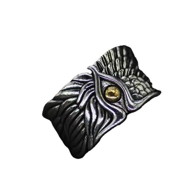 Ring Men's Trendy Angel Wings Angel Devil Ring Women's Ins Trendy Index Finger Ring Jewelry