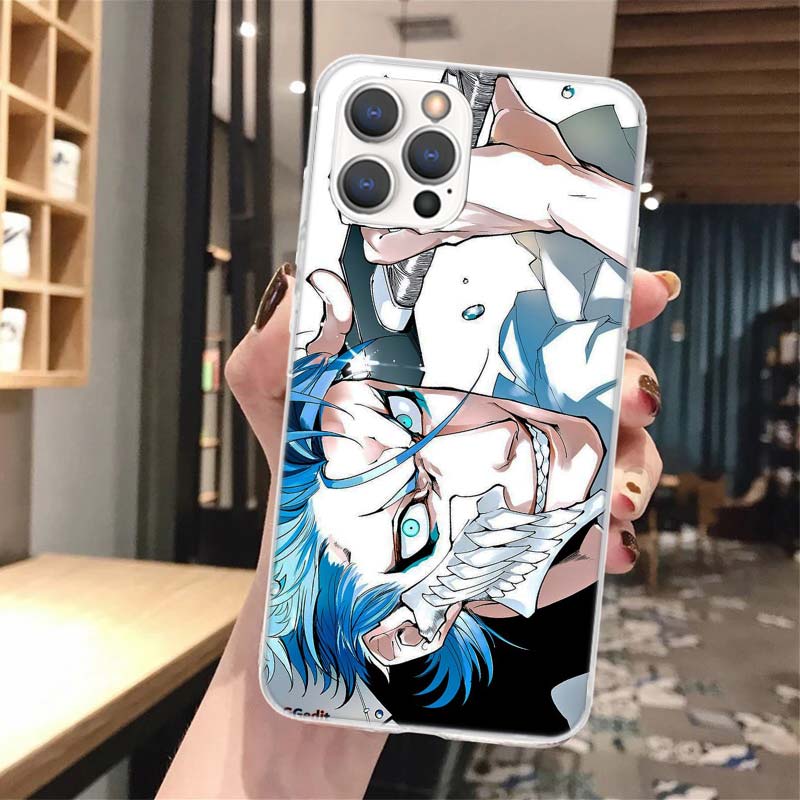 Bleach Grimmjow Silicon Phone Case for iPhone 17 16 16E 15 Pro Max 14 Plus 11 13 Mini 12 7 8 SE Air 17Pro Cover Shell for Apple