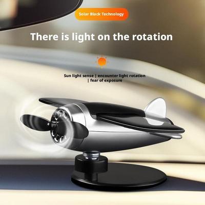 Car Solar Airplane Ornaments 360° Rotary Car Center Helicopter Propeller Decoration Solar Powered Rotating Ornaments Car Co N7W9