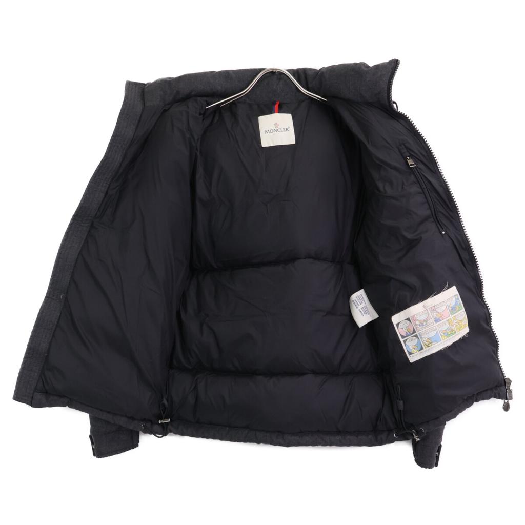 MONCLER MONTGENEVRE Wool Hooded Down Jacket Jacket 1 grayUsed