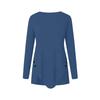 Women's T-shirt -neck Long-sleeved Color Irregular Button-down Top