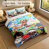 Custom Name Text Bedding 3Pcs Set,Toca Boca 1 Duvet Cover 2 Pillowcases Soft Bed Linen For Gift