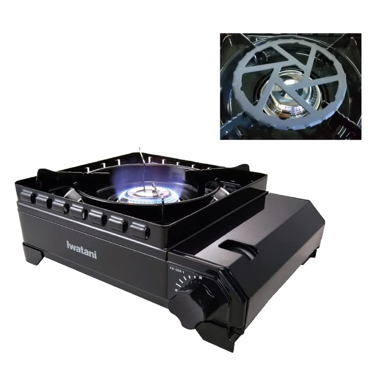 Iwatani Cassette Stove, Tough Maru, Olive & Pearl Metal Iron Mini Tripod (CB-ODX-1-OL & HB-5001), 2-Piece Set