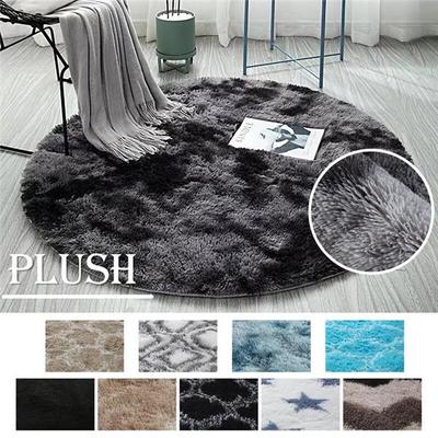 Tappeto rotondo in peluche per soggiorno Tappetino antiscivolo soffice per grandi aree Tappeti decorativi per camera da letto spessi Tappeti morbidi per la casa Tappeto rosa
