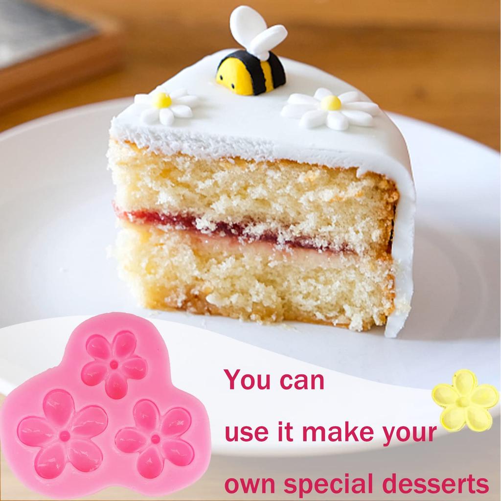 4Pcs Large Daisy Flower Silicone Molds Chrysanthemum Silicone Molds Small Flower Shapes Fondant Cake Chocolate Molds