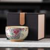 Full color yellow Ru kiln high-end master cup gold silk silver thread retro tea cup tea bowl light luxury business gift souvenir