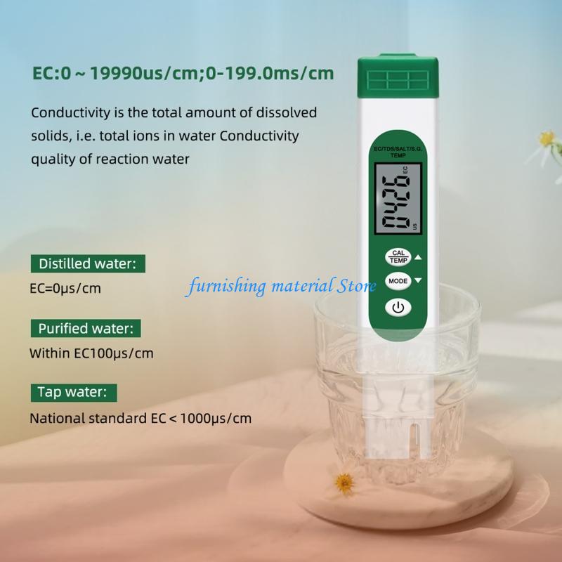 Y5GD High Accuracy Water Quality Tester EC S.G Salt Temp Meter for Drinking Water