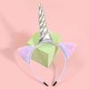 Glitter Cat Ears Headbands Birthday Party Decor Rainbow Cat Ears Hairband Unicorn Headband Kids Children Party Favor Headwear