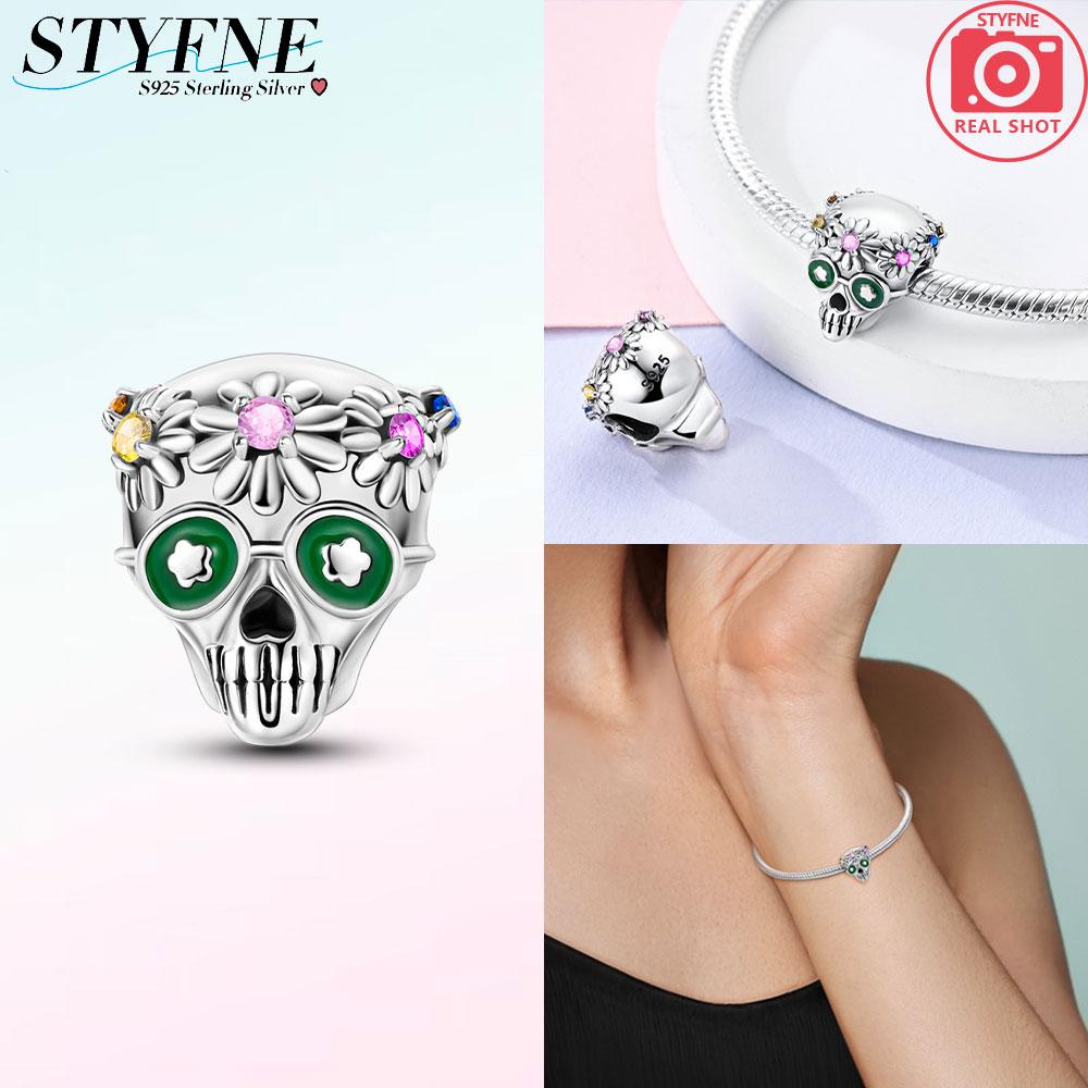 Anniversary Copper Halloween Series Charms Luminous Skull Lil Ghost Beads Fit Original Bracelet Women Fine Jewelry Gift