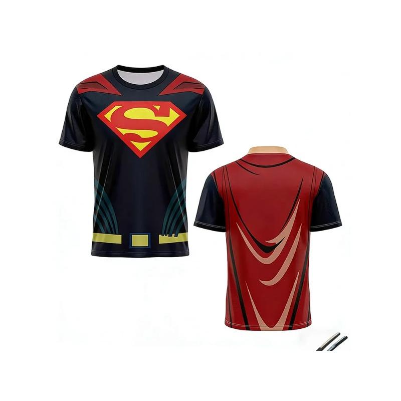 2026 New Men's Superman Football Shirt Neutral Justice League Shirt Fitness Avengers League Anime 3D Print Superhero T-shirt