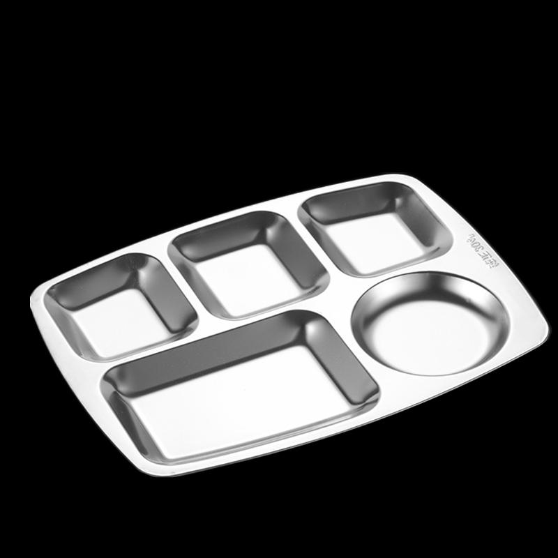 Ou Luoti 304 Stainless Steel 5-Compartment Lunch Tray