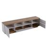 Modern Color Block TV Cabinet in White, TV Cabinet with Wood Grain, 180 cm
