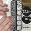 Nail Art Jewelry, Maillard Color Pearl Flat-Bottomed Diamond Steel Ball Diy Nail Jewelry Mixed