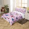 Garden Flowers Pattern Duvet Cover Set Single Size for Girls Adults Women Kids Butterflies Print Bedding Set + 2 Pillowcases